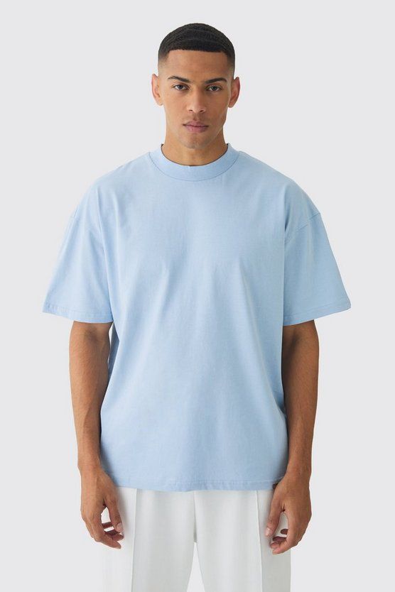 Drop Shoulder T-Shirt | Solid (Sky Blue)