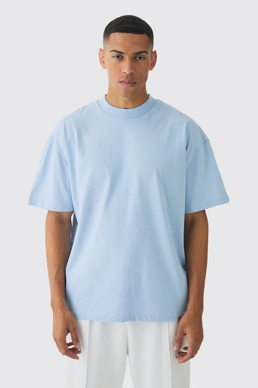 Drop Shoulder T-Shirt | Solid (Sky Blue)